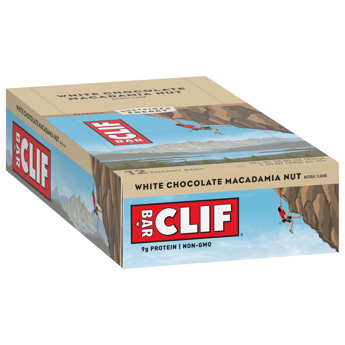 slide 2 of 9, CLIF BAR - White Chocolate Macadamia Nut Flavor - Made with Organic Oats - 9g Protein - Non-GMO - Plant Based - Energy Bars - 2.4 oz. (12 Count), 28.8 oz