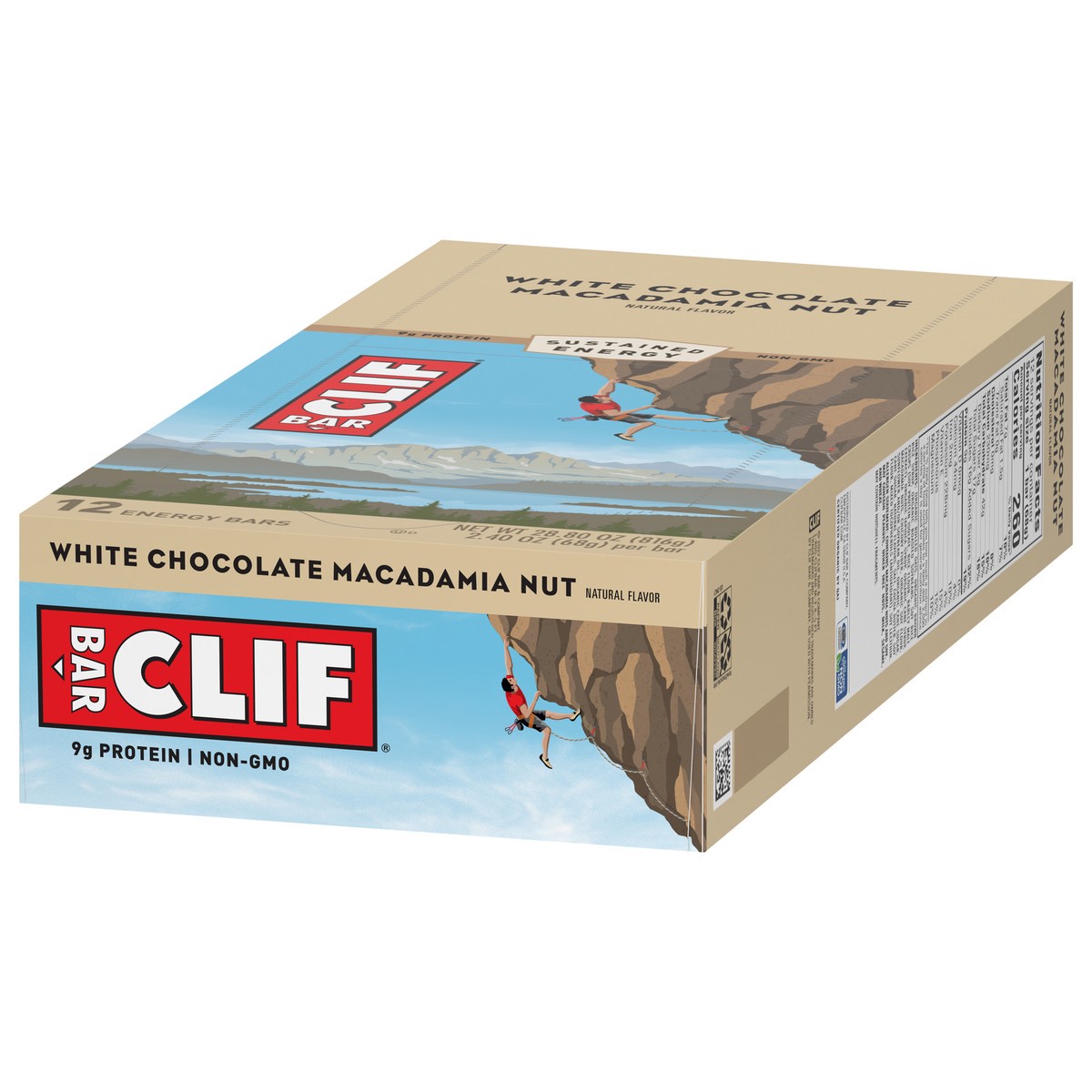 slide 3 of 9, CLIF BAR - White Chocolate Macadamia Nut Flavor - Made with Organic Oats - 9g Protein - Non-GMO - Plant Based - Energy Bars - 2.4 oz. (12 Count), 28.8 oz