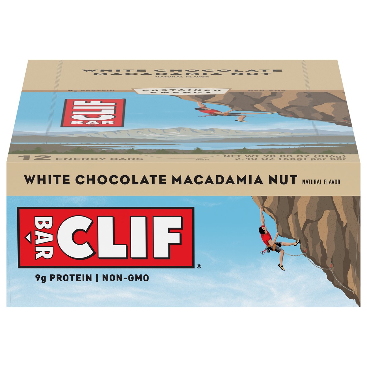 slide 1 of 9, CLIF BAR - White Chocolate Macadamia Nut Flavor - Made with Organic Oats - 9g Protein - Non-GMO - Plant Based - Energy Bars - 2.4 oz. (12 Count), 28.8 oz