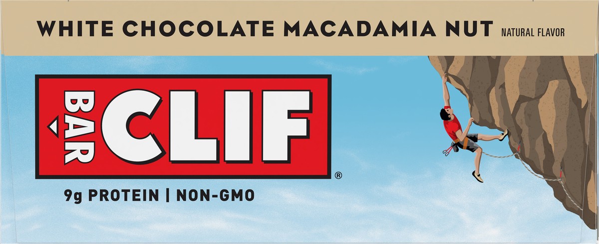 slide 5 of 9, CLIF BAR - White Chocolate Macadamia Nut Flavor - Made with Organic Oats - 9g Protein - Non-GMO - Plant Based - Energy Bars - 2.4 oz. (12 Count), 28.8 oz
