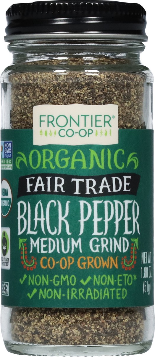 slide 6 of 9, Frontier Co-Op Medium Grind Organic Black Pepper 1.80 oz, 1.8 oz