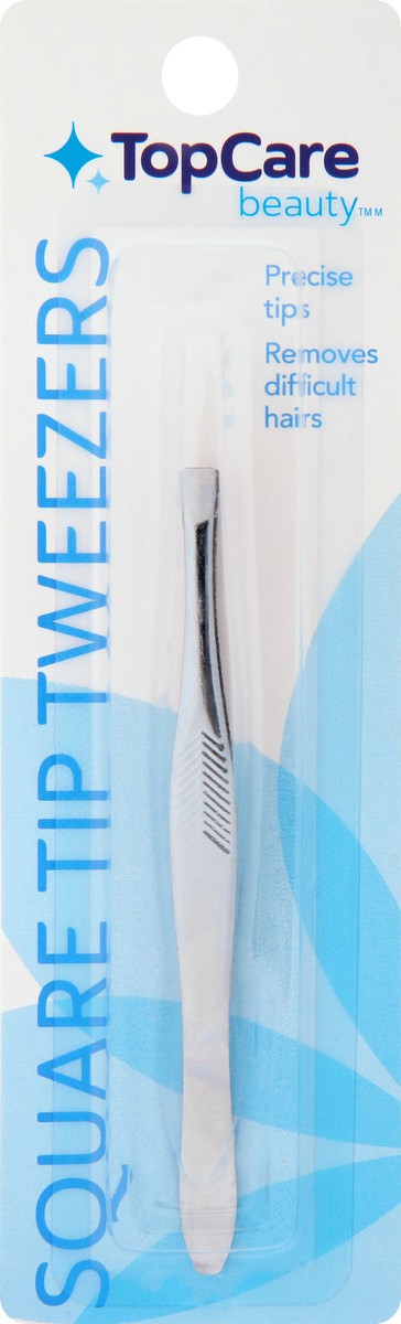 slide 3 of 12, TopCare Squared Tip Tweezers, 1 ct