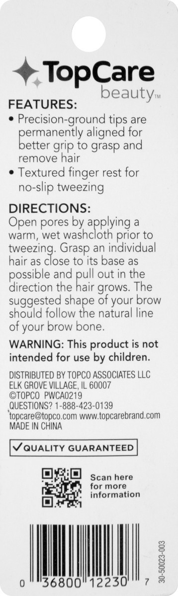 slide 7 of 12, TopCare Squared Tip Tweezers, 1 ct