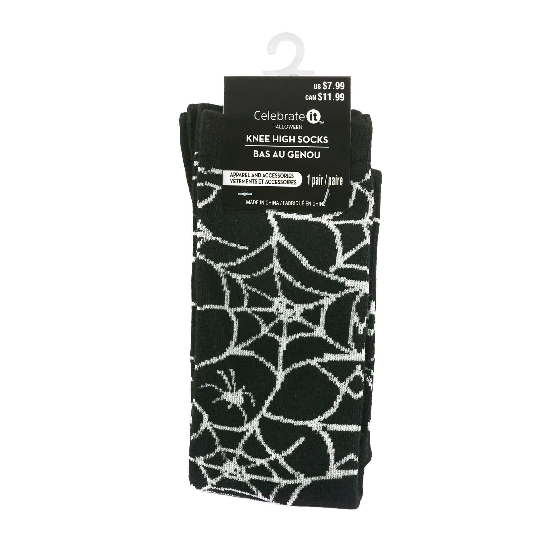 slide 2 of 4, Spiderweb Knee High Socks By Celebrate It, 1 ct
