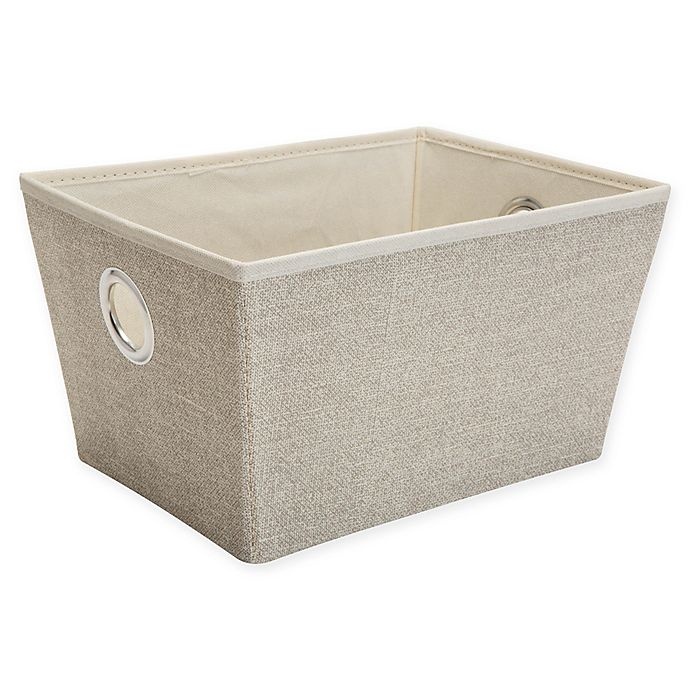 slide 1 of 1, Simplify Medium Grommet Storage Bin - Beige, 1 ct