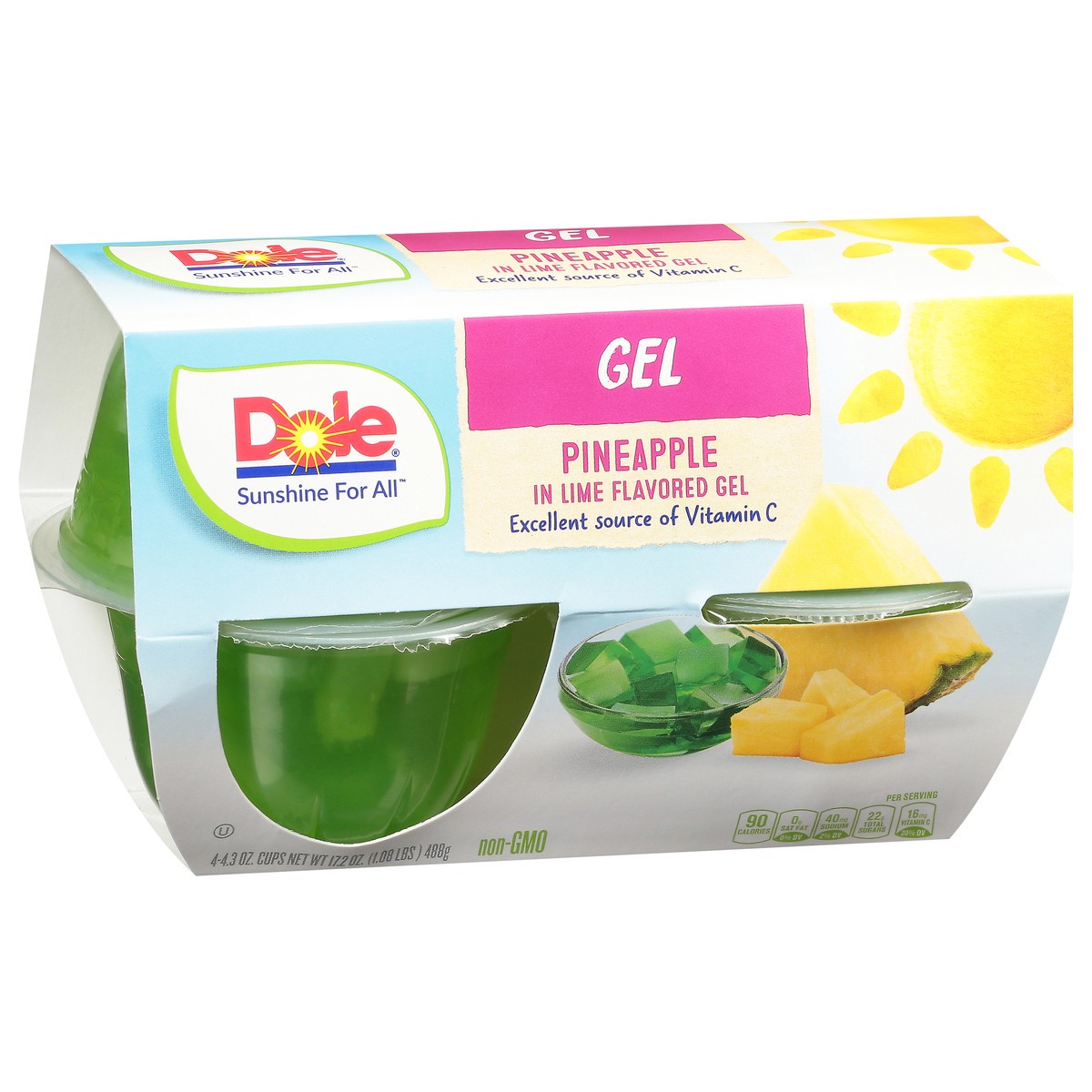 slide 5 of 11, Dole Pineapple In Lime Gel, 4 ct; 4.3 oz