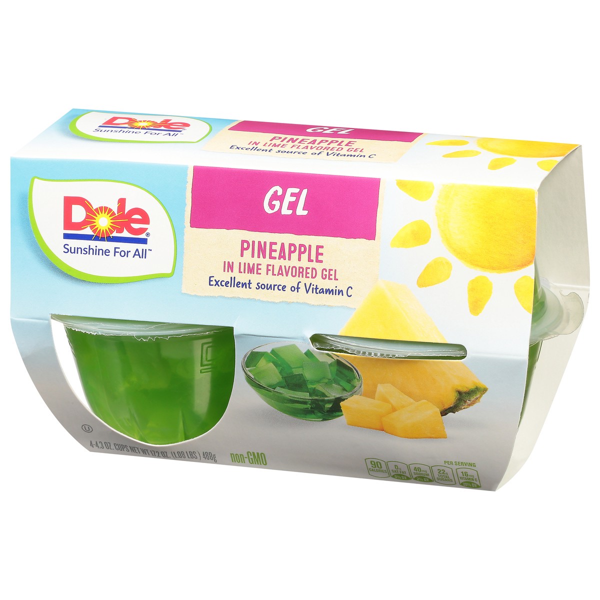 slide 2 of 11, Dole Pineapple In Lime Gel, 4 ct; 4.3 oz