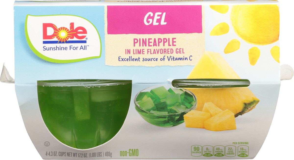 slide 11 of 11, Dole Pineapple In Lime Gel, 4 ct; 4.3 oz