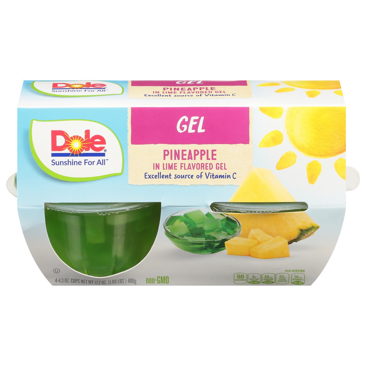 slide 8 of 11, Dole Pineapple In Lime Gel, 4 ct; 4.3 oz