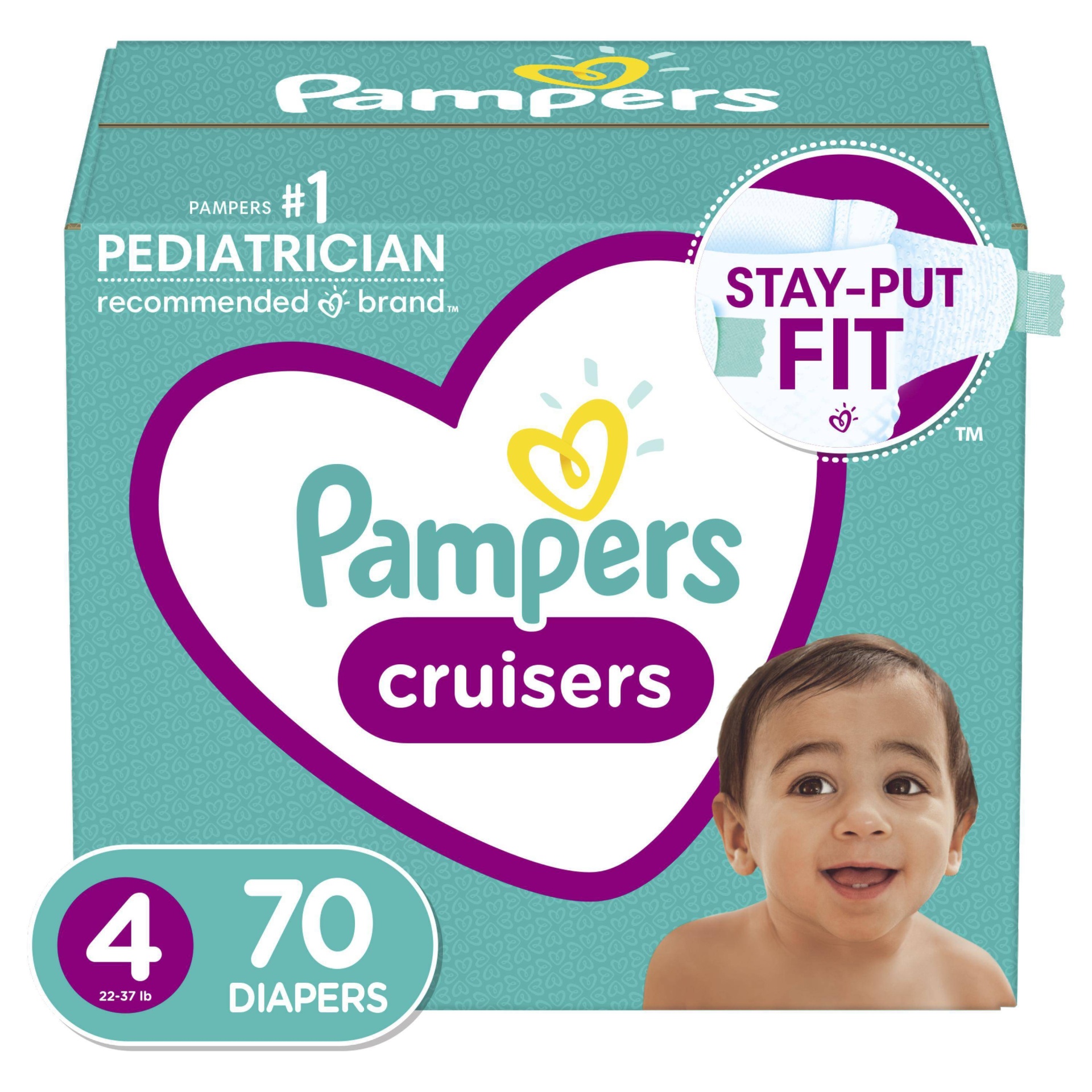 slide 1 of 2, Pampers Diaper Cruisers Sz 4, 70 ct