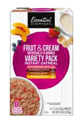 Essential Everyday Instant Oatmeal Fruit/Cream Variety