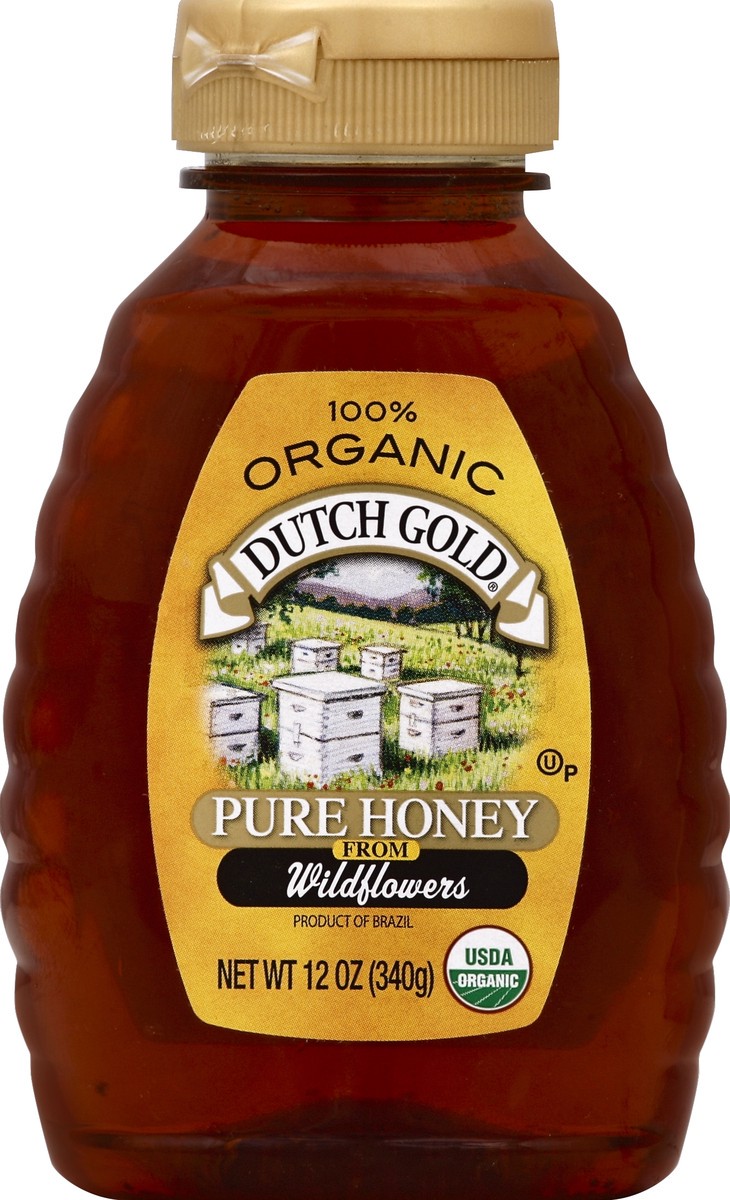 slide 2 of 2, Dutch Gold Honey, Pure, Organic, from Wildflowers, 12 oz