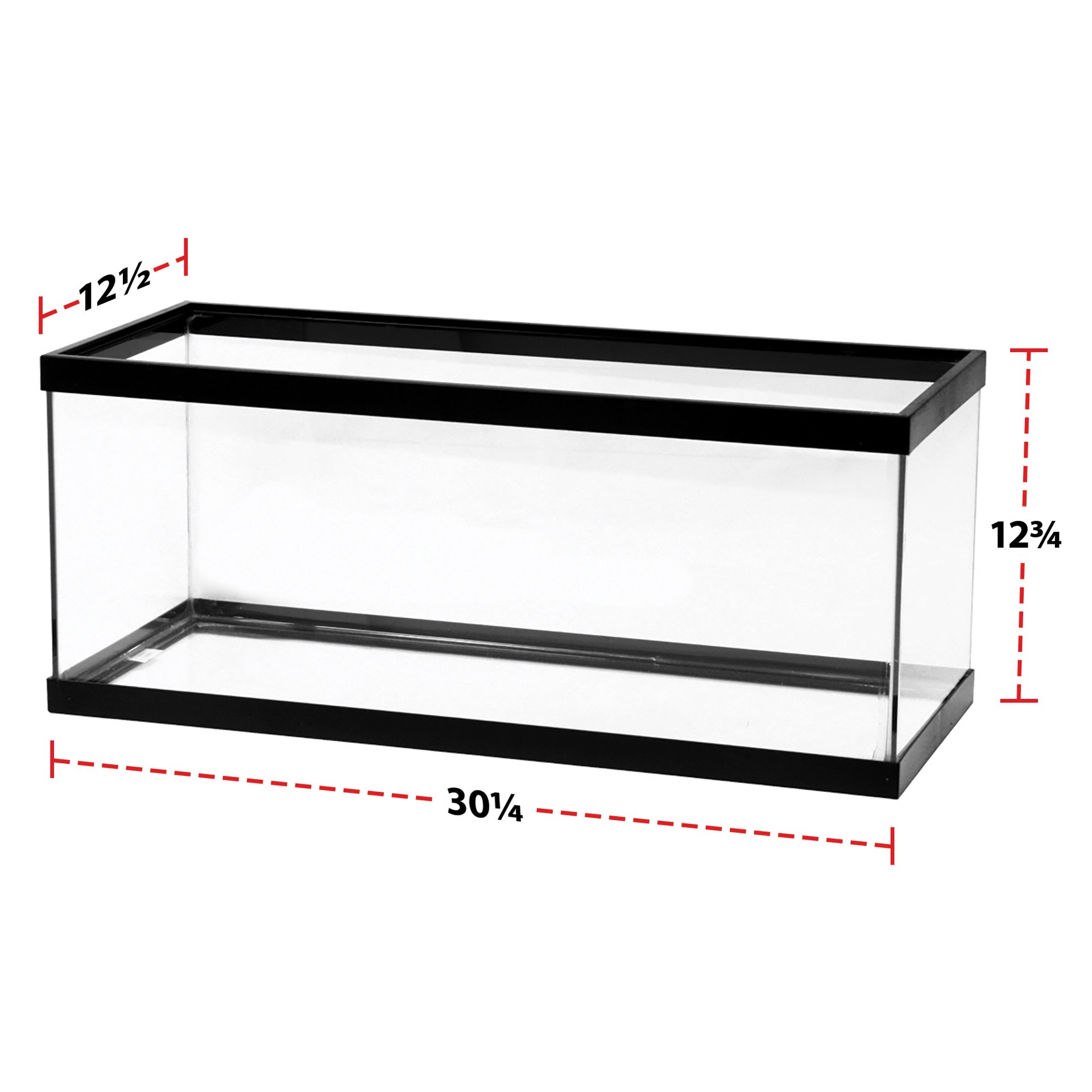 slide 3 of 7, Aqueon Standard Glass Rectangle Aquarium Clear Silicone Black 20 Long, 1 ct