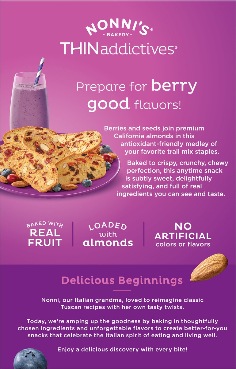 slide 4 of 8, Nonni's THINaddictives Almond Thin Berry Blend Cookies 6 - 3 Packs, 1 ct