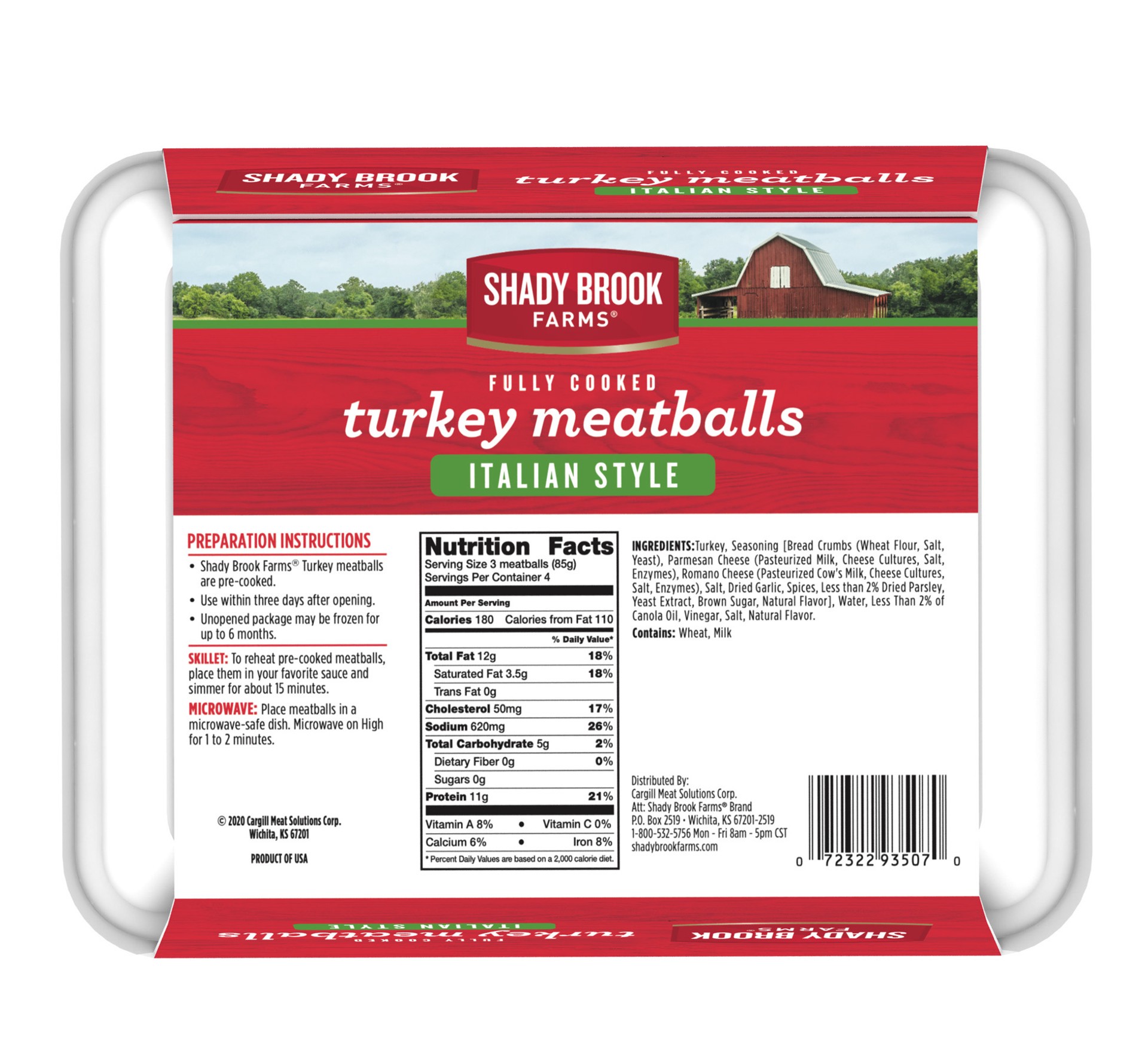 slide 4 of 7, Shady Brook Farms Fully Cooked Italian Style Turkey Meatballs, 12 oz