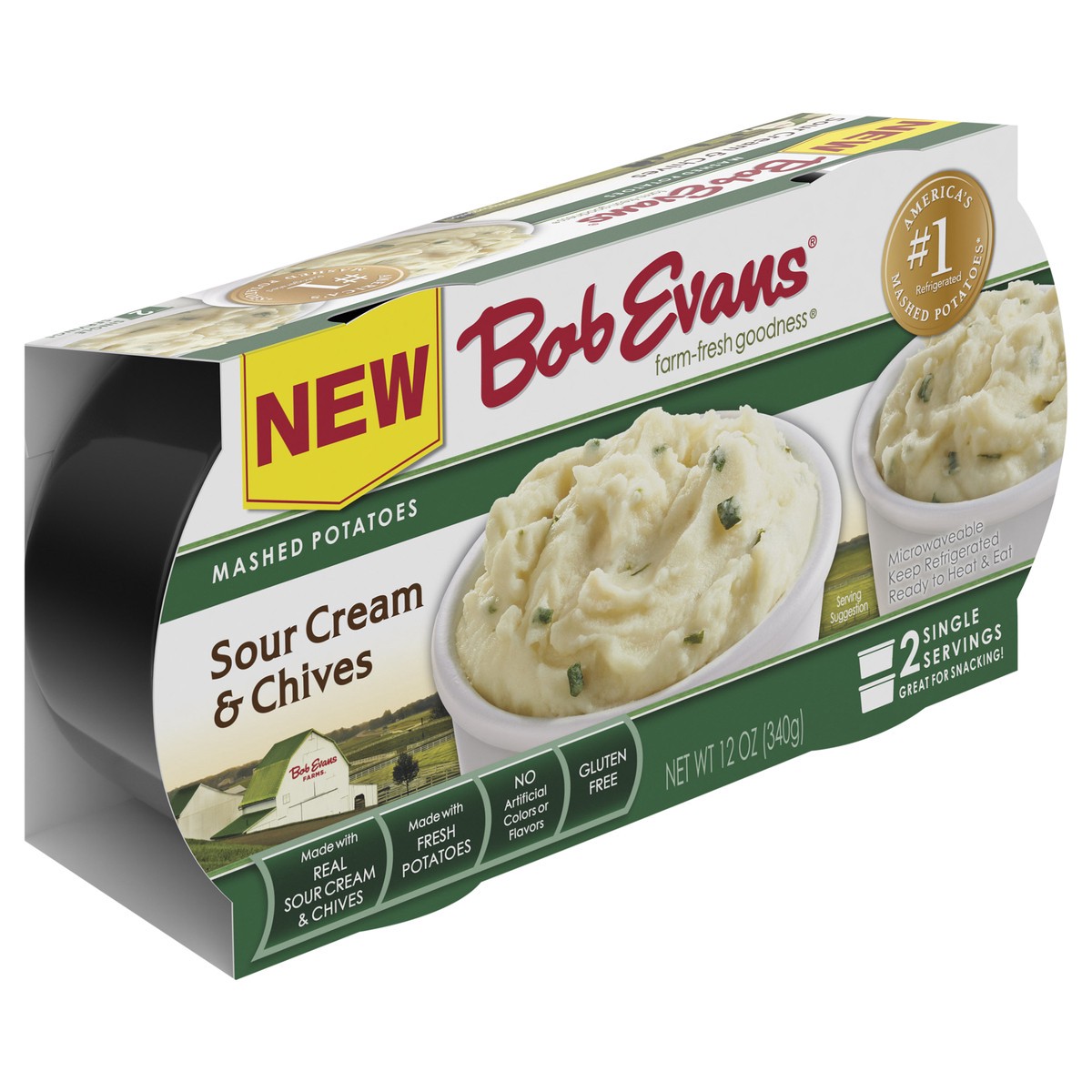slide 7 of 12, Bob Evans Sour Cream & Chives Mashed Potatoes 2 ea, 2 ct; 12 oz