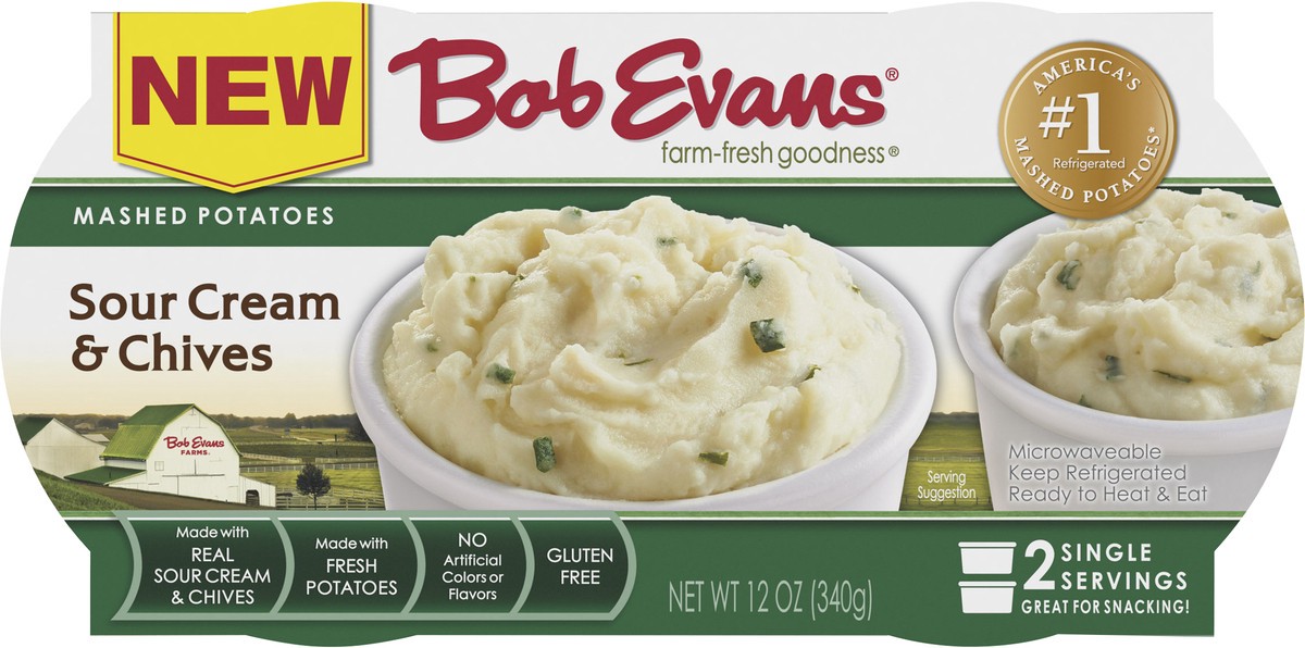 slide 2 of 12, Bob Evans Sour Cream & Chives Mashed Potatoes 2 ea, 2 ct; 12 oz