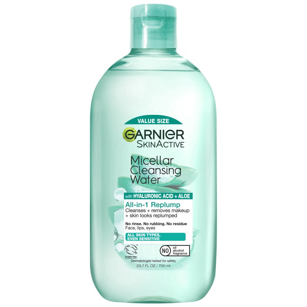 slide 1 of 3, Garnier Skinactive Replumping Hyaluronic Acid Micellar Cleansing Water, 23.67 fl oz