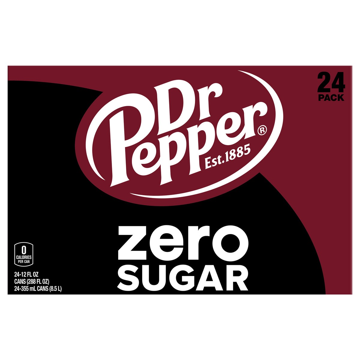 slide 1 of 10, Dr Pepper Zero Sugar Soda, 12 fl oz cans, 24 pack, 24 ct; 12 fl oz