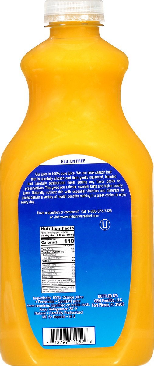 slide 8 of 11, Indian River Select Premium 100% Valencia Orange Juice - 52 oz, 52 oz