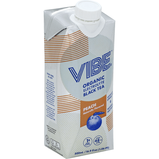 slide 2 of 2, Vibe Peach Organic Electrolyte Black Tea, 16.9 oz