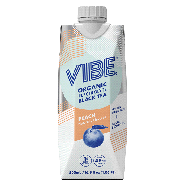 slide 1 of 2, Vibe Peach Organic Electrolyte Black Tea, 16.9 oz