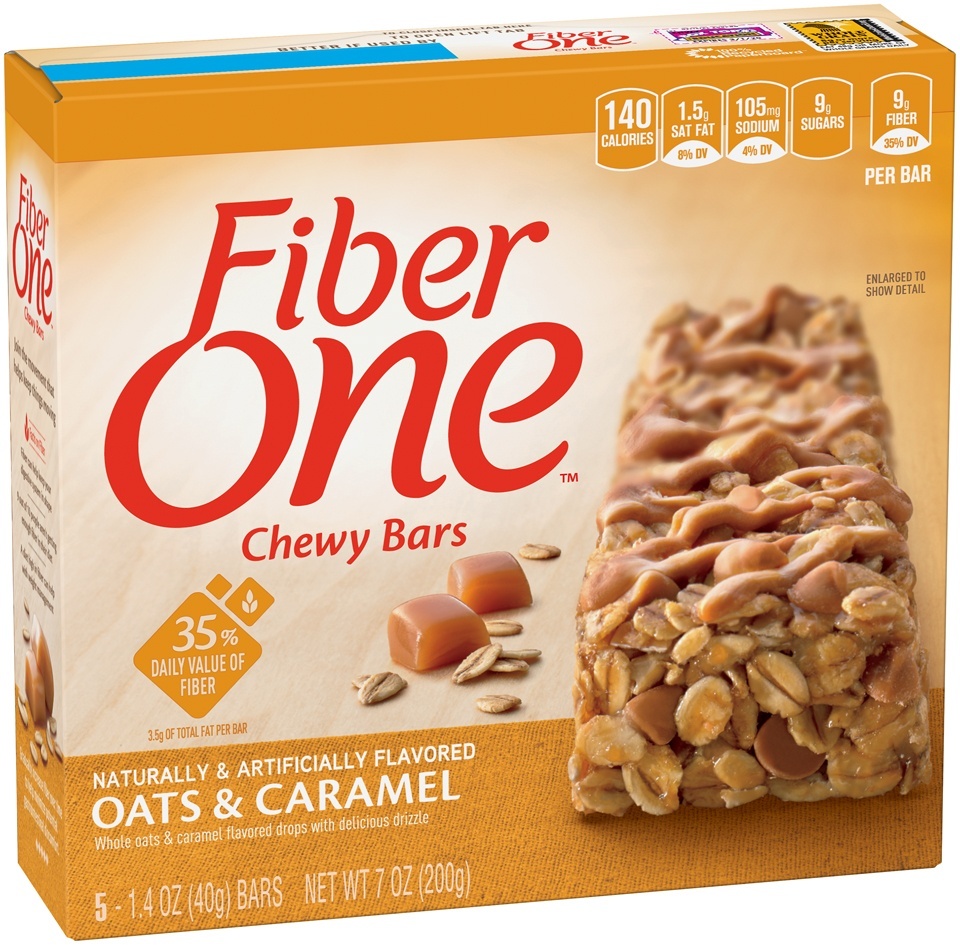 slide 1 of 1, Fiber One Oats & Caramel Chewy Bars Wrappers, 7 oz