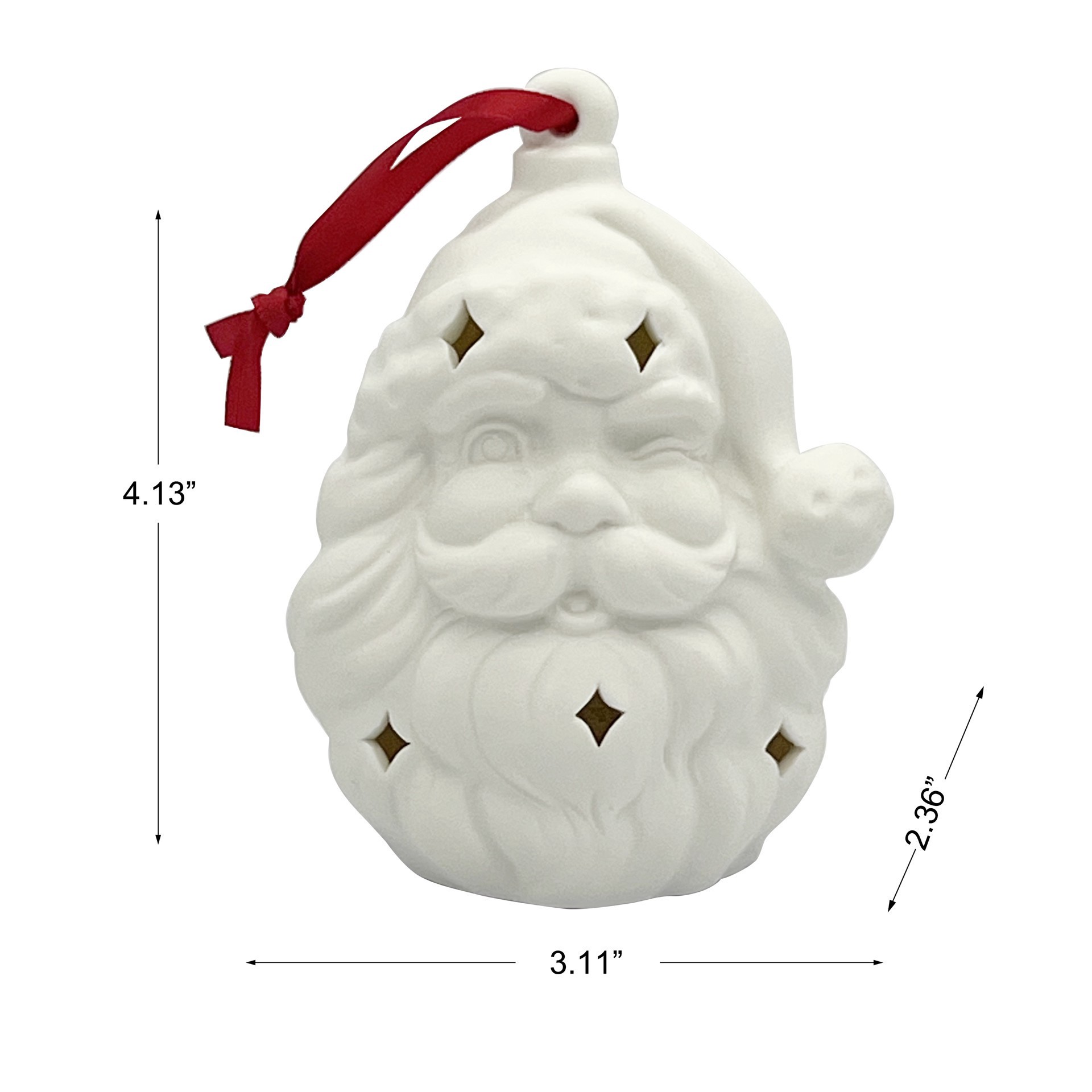 slide 7 of 8, 4" Diy Led Ceramic Santa Ornament By Make Market, 4 in