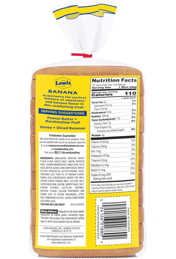 slide 2 of 5, Lewis Bake Shop Banana Brd, 16 oz