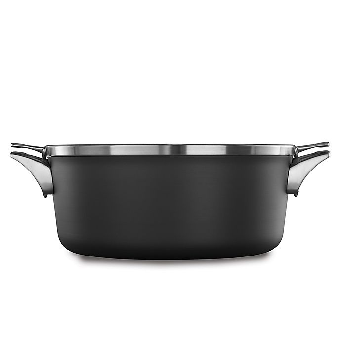 slide 1 of 1, Calphalon Premier Space Saving Hard Anodized Nonstick Dutch Oven with Lid, 8.5 qt