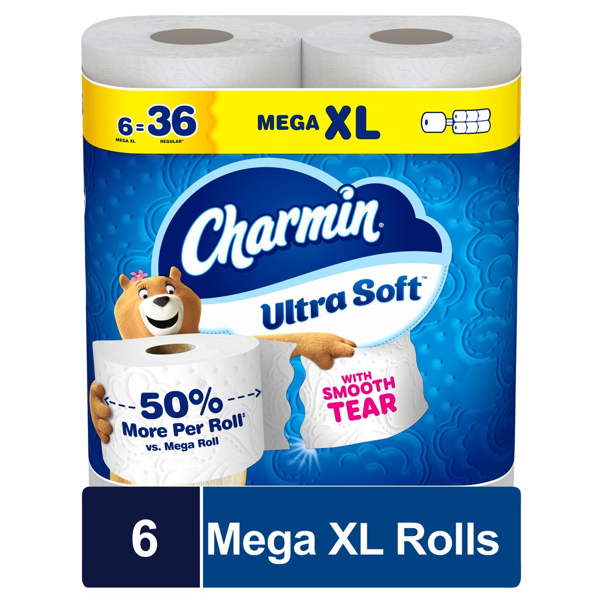 slide 1 of 10, Charmin Toilet Paper Ultra Soft, 6 Mega XL Rolls, 2-ply Bath Tissue, 6 ct