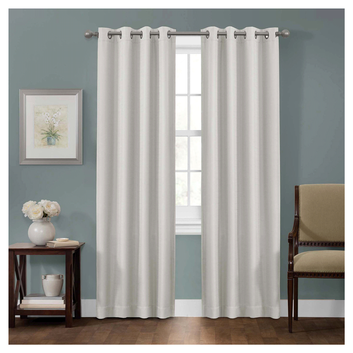 slide 1 of 1, Maytex Mills Sheridan Smart Curtain Ultimate Light Blocker Curtain Panel - Linen, 50 in x 84 in