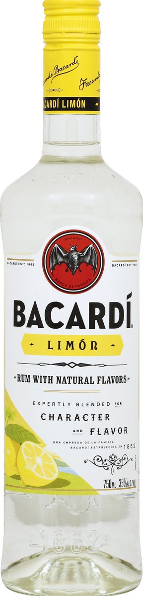 slide 2 of 3, Bacardí Bacardi Limon Rum, Gluten Free 35% 75Cl/750Ml, 750 ml