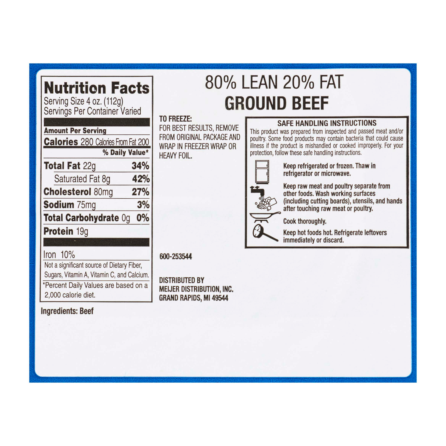 slide 2 of 2, Fresh from Meijer 80/20 Ground Beef Small Pack, per lb