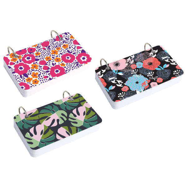 slide 1 of 1, Office Depot Brand 2-Ring Index Cards With Fashion Cover, 3'' X 5'', Assorted Floral Designs, 1 ct