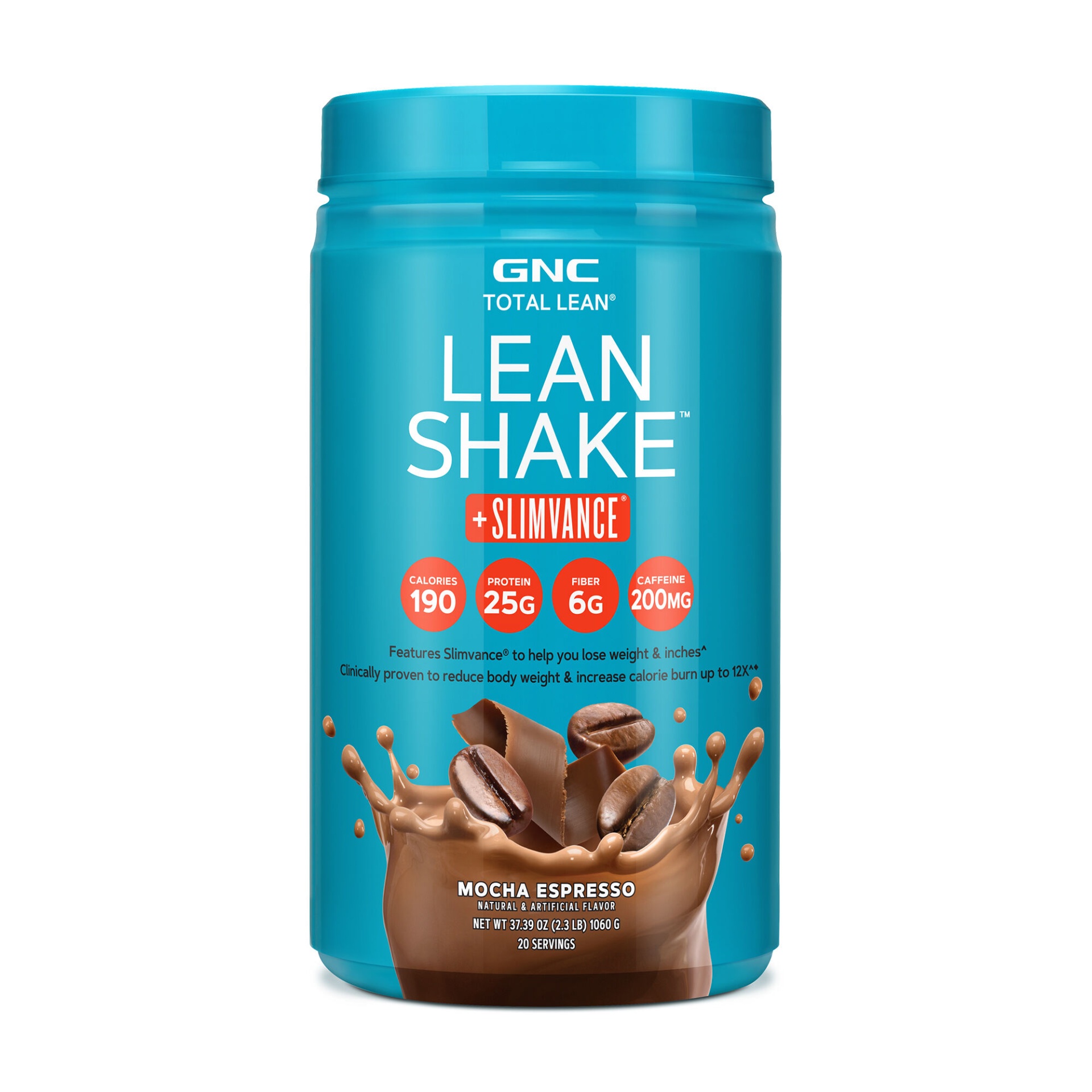 slide 1 of 1, GNC Total Lean Lean Shake + Slimvance Stim - Mocha Espresso, 2.3 lb