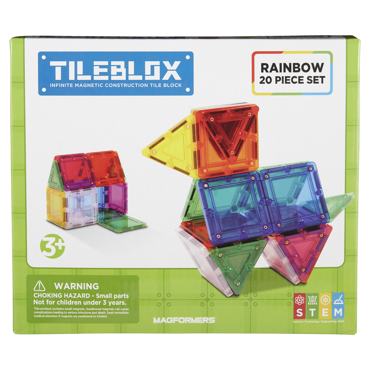 slide 1 of 1, Magformers Tileblox Rainbow Set, 20 ct
