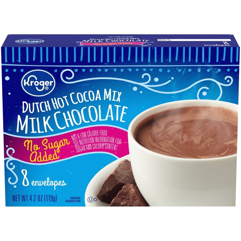 slide 1 of 1, Kroger No Sugar Added Milk Chocolate Dutch Hot Cocoa Mix, 4.2 oz