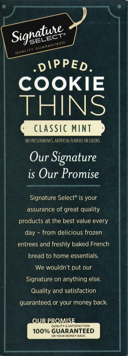 slide 3 of 4, Signature Select Cookie Thins Dipped Classic Mint, 6 oz