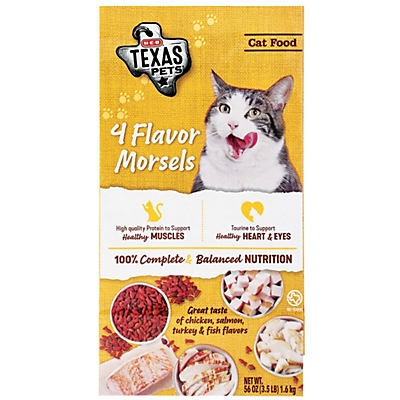 slide 1 of 1, H-E-B Texas Pets 4 Flavor Morsels Dry Cat Food, 3.5 lb