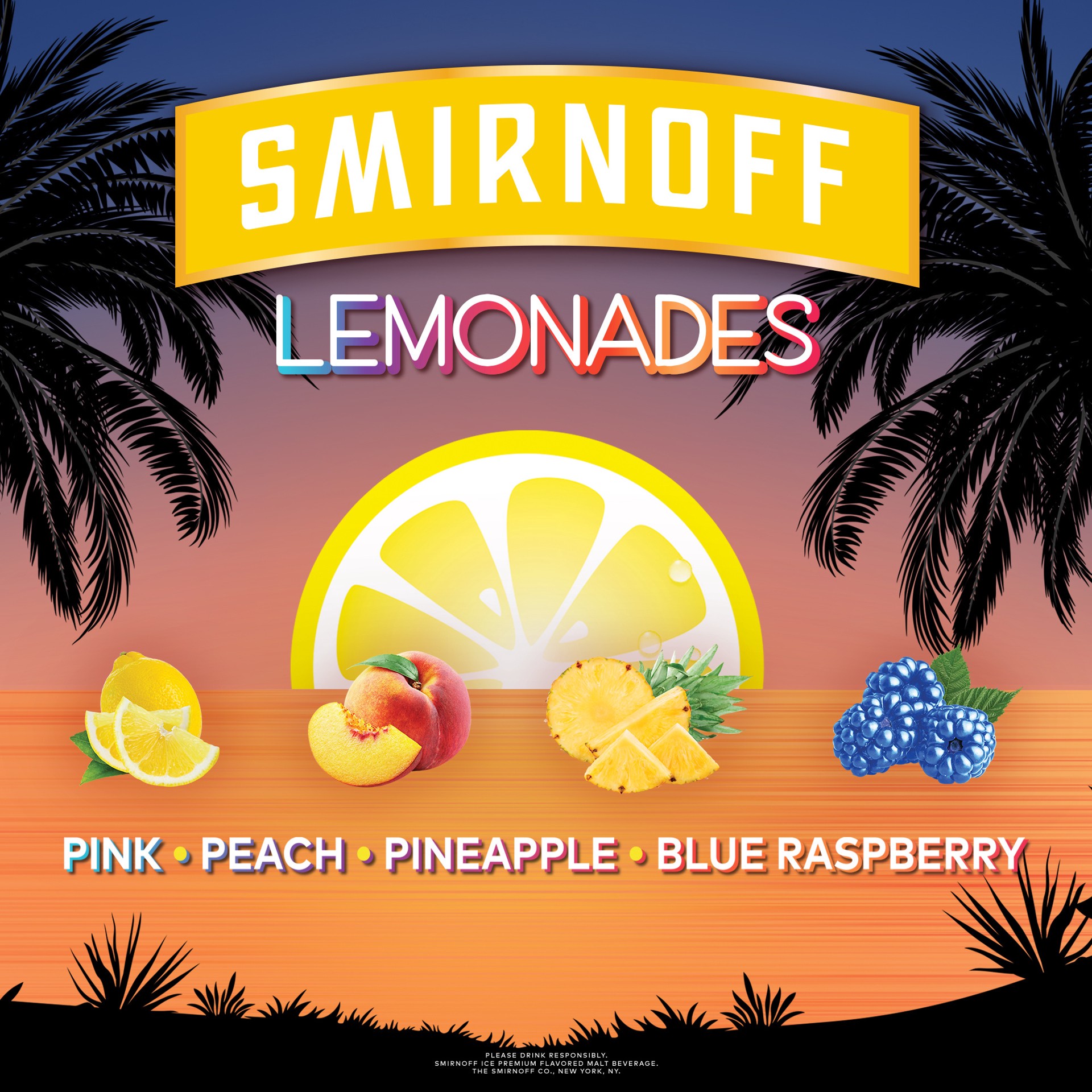 slide 9 of 9, Smirnoff Ice Neon Lemonade Variety Pack, 12 fl oz, 12 Pack Cans, 4.5% ABV, 12 fl oz