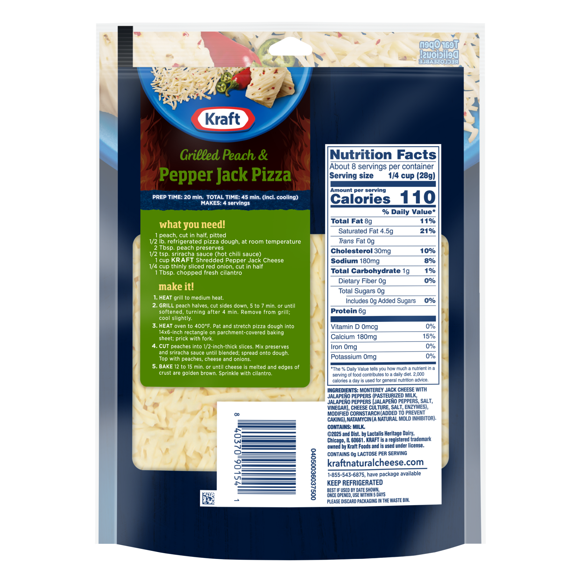 slide 2 of 3, Kraft Pepper Jack Medium Shredded Cheese, 8 oz Bag, 8 oz