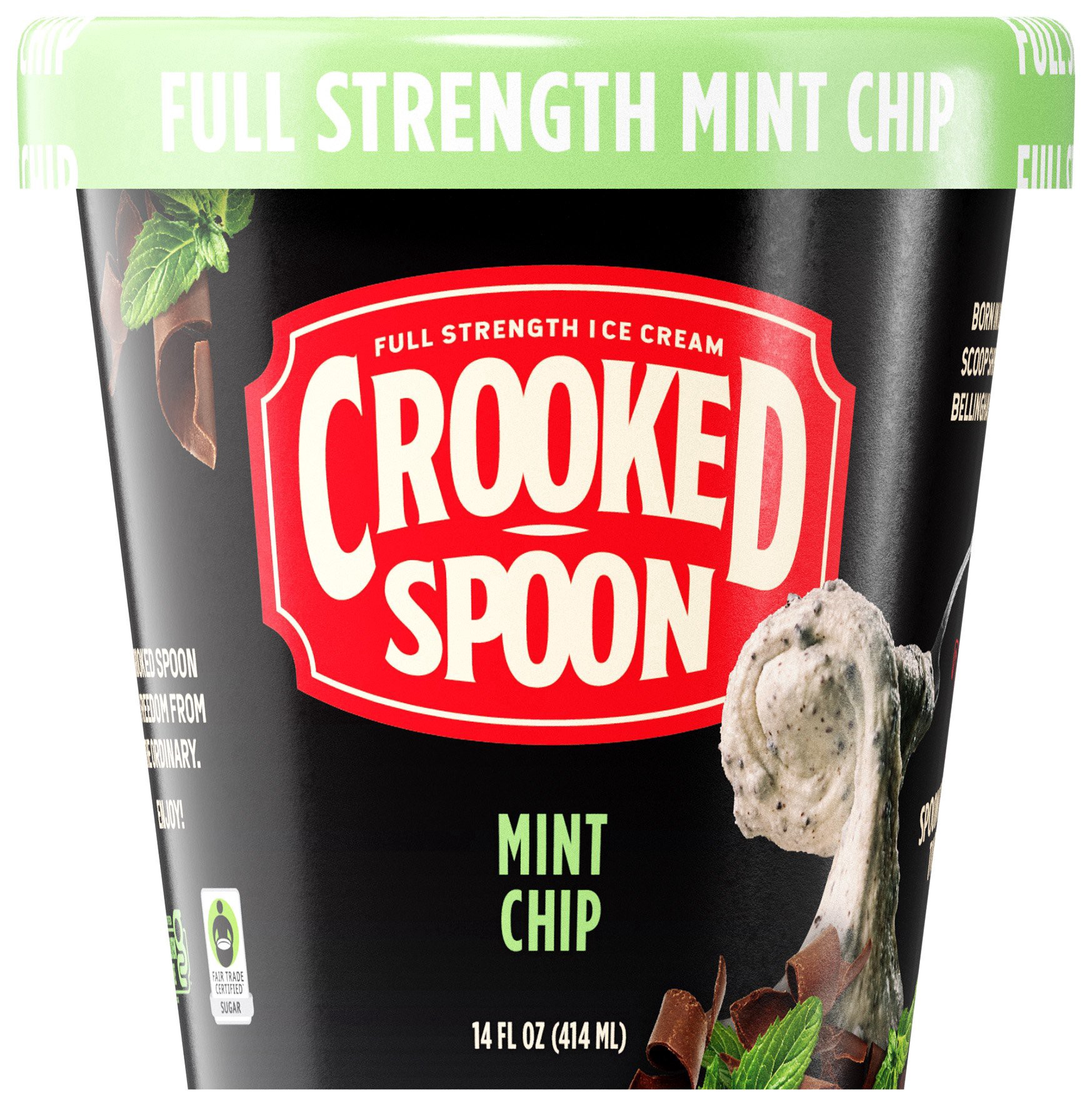 slide 1 of 1, Crooked Spoon Ice Cream Mint Chip Gluten Free - 14 FZ, 14 fl oz