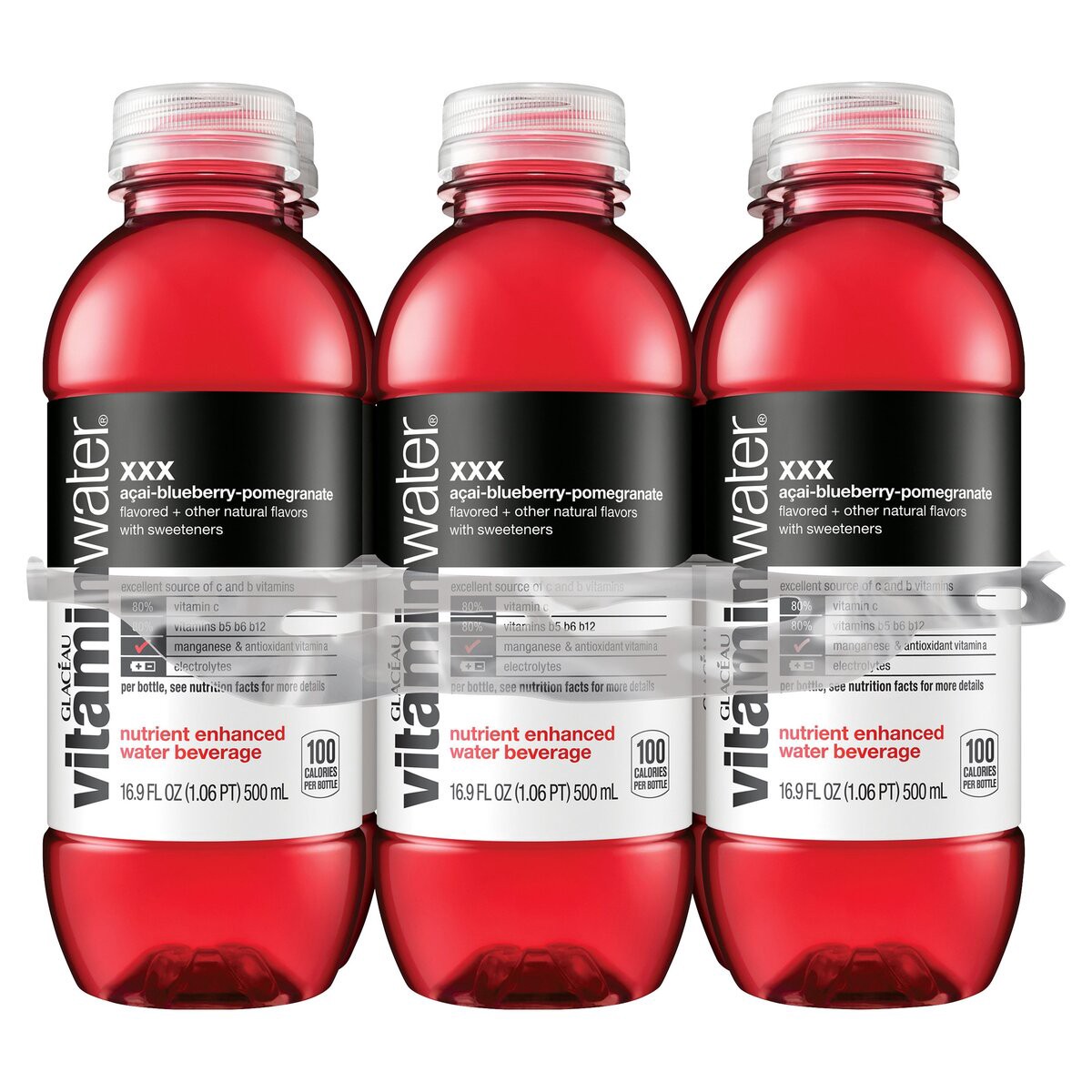slide 1 of 1, vitaminwater Flavored Water, 6 ct; 16.9 oz