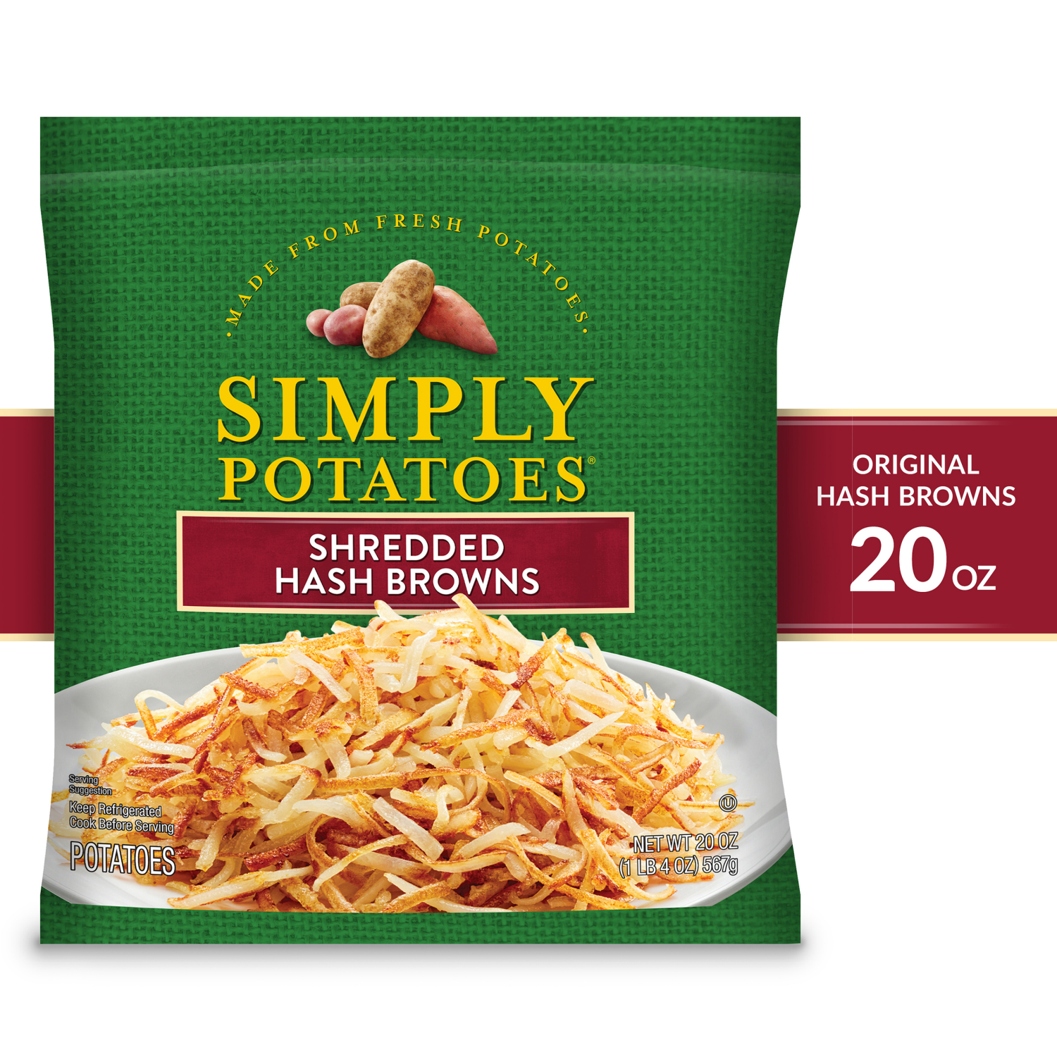 slide 2 of 8, Simply Potatoes Original Hash Browns, 20 Oz, Pack of 1, 20 oz