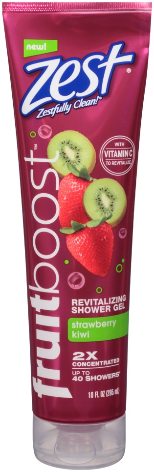slide 1 of 1, Zest Fruitboost Strawberry Kiwi Revitalizing Shower Gel, 10 fl oz