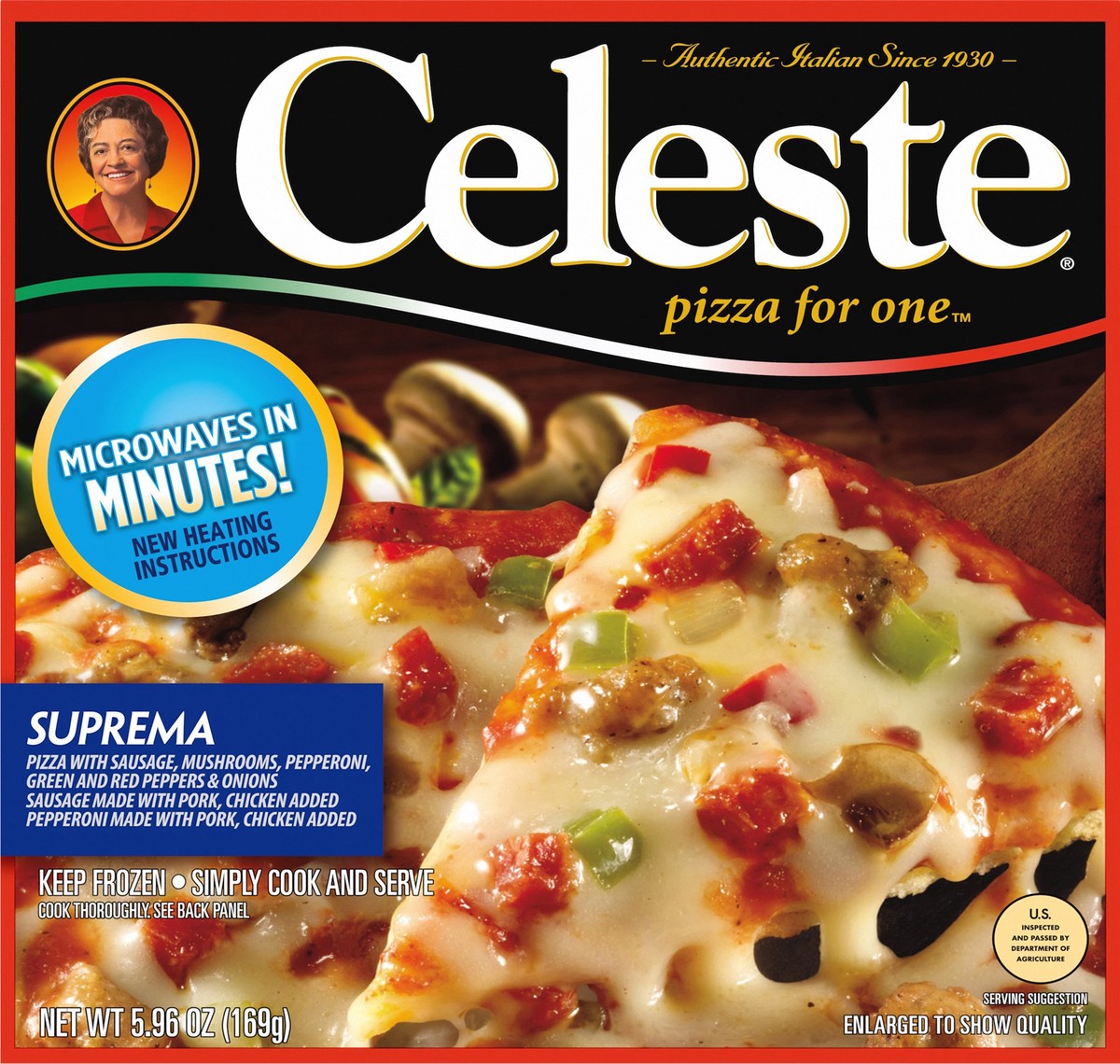 slide 1 of 5, Celeste Pizza for One Suprema Pizza 5.96 oz, 5.96 oz