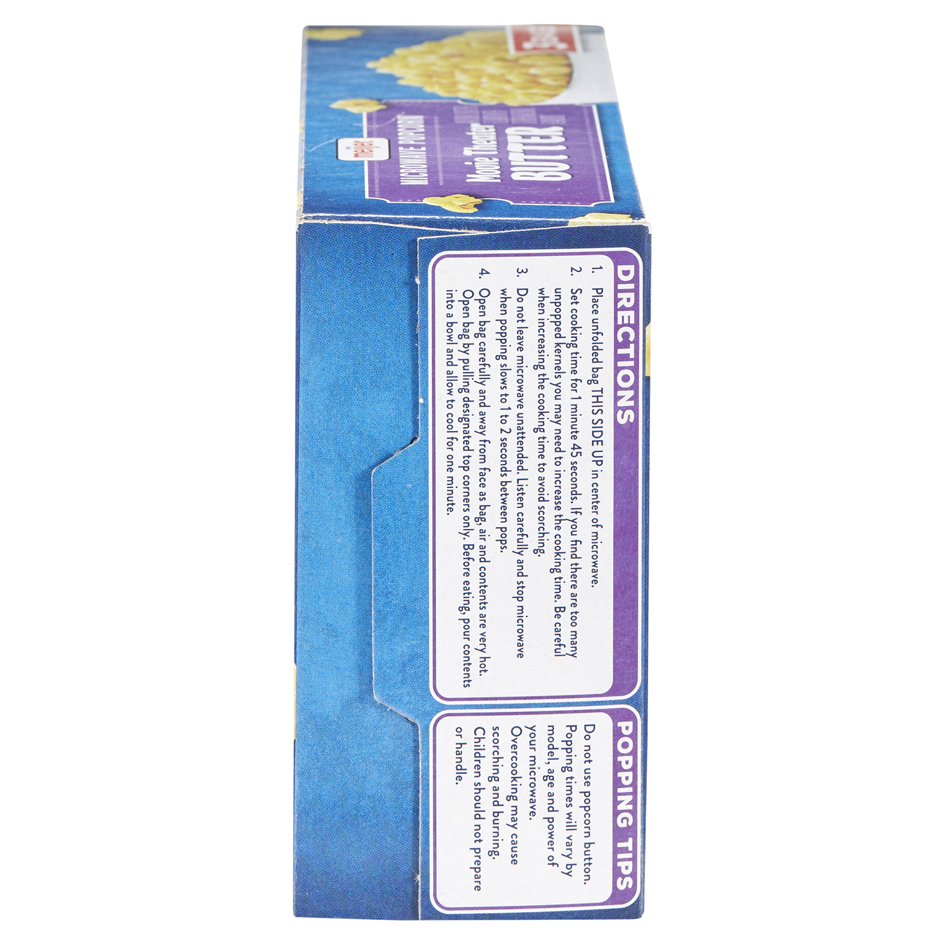 slide 12 of 29, Meijer Movie Theater Butter Microwave Popcorn, 3 Bags, 7.65 oz