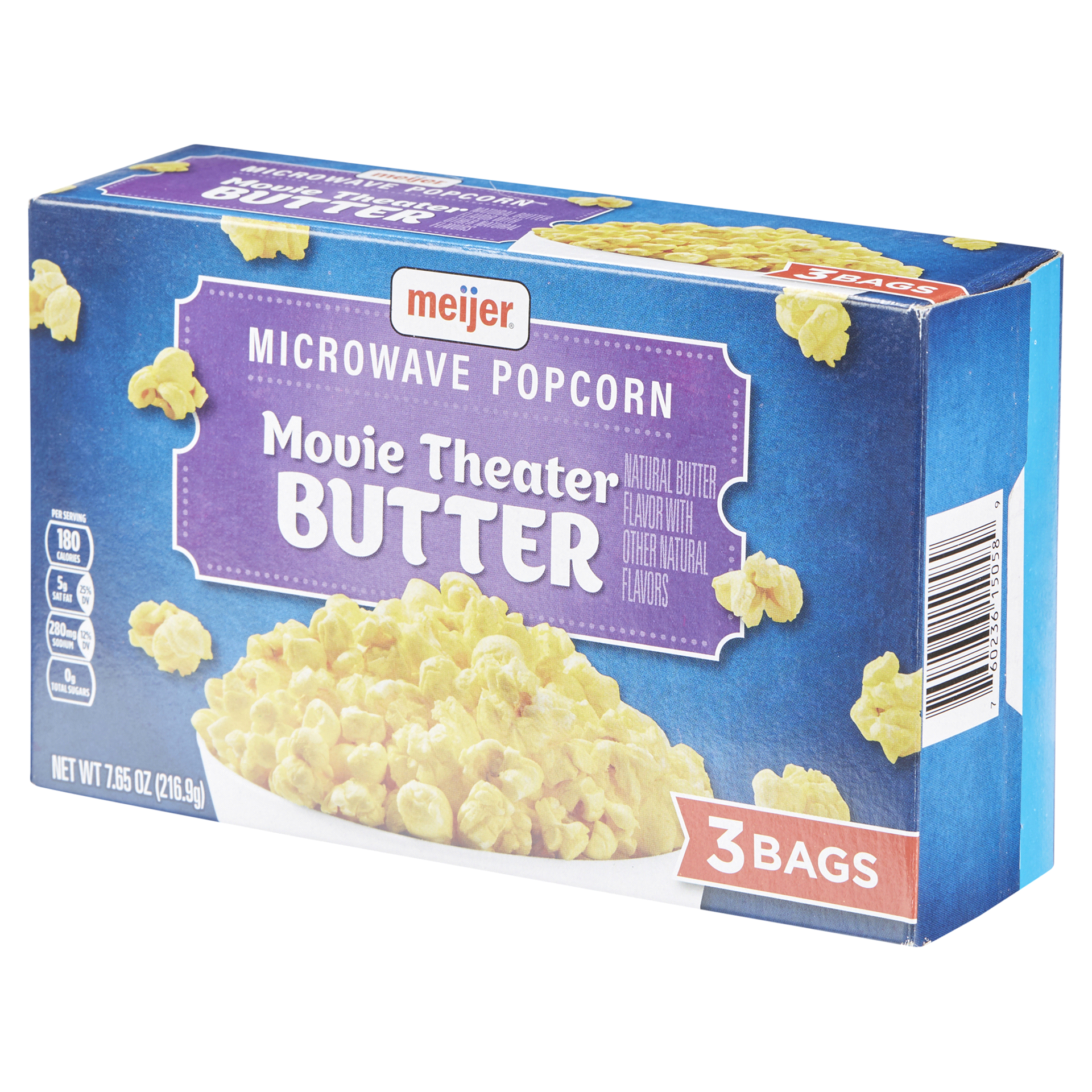 slide 27 of 29, Meijer Movie Theater Butter Microwave Popcorn, 3 Bags, 7.65 oz