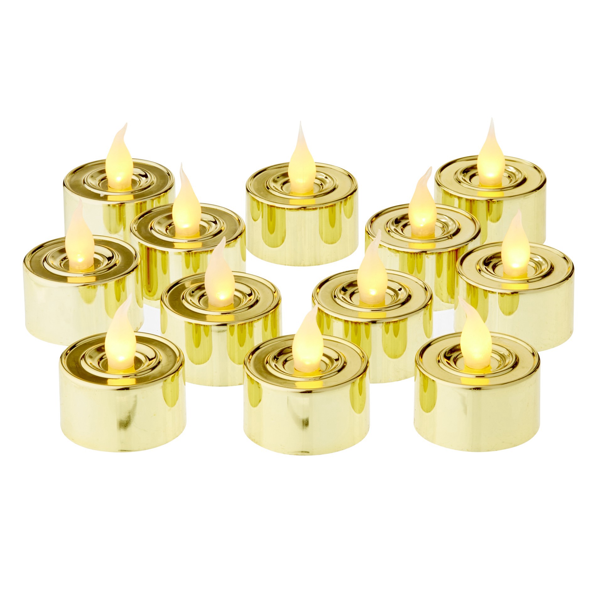 slide 6 of 7, Gold Flameless Tealights By Ashland, includes 24 tealights